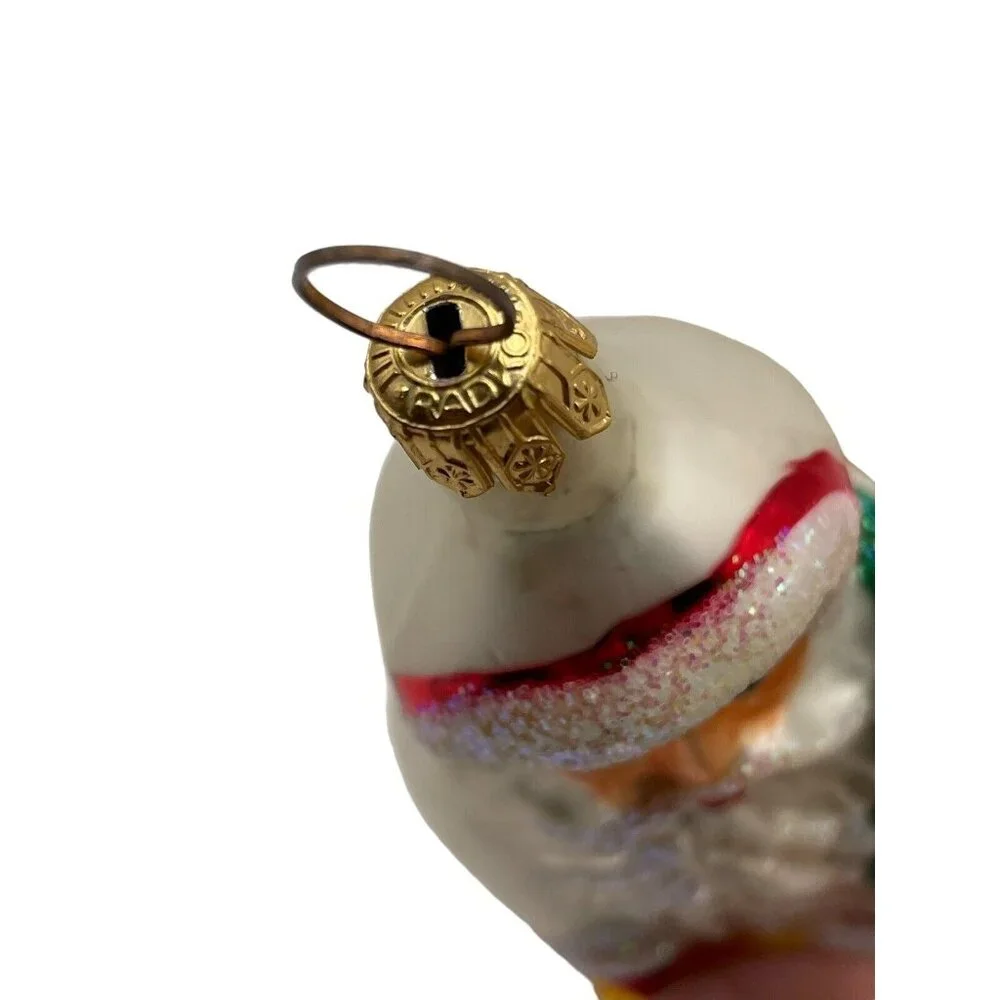Christopher Radko Poinsettia Santa White Christmas Ornament 5” RETIRED 1991‎ VTG